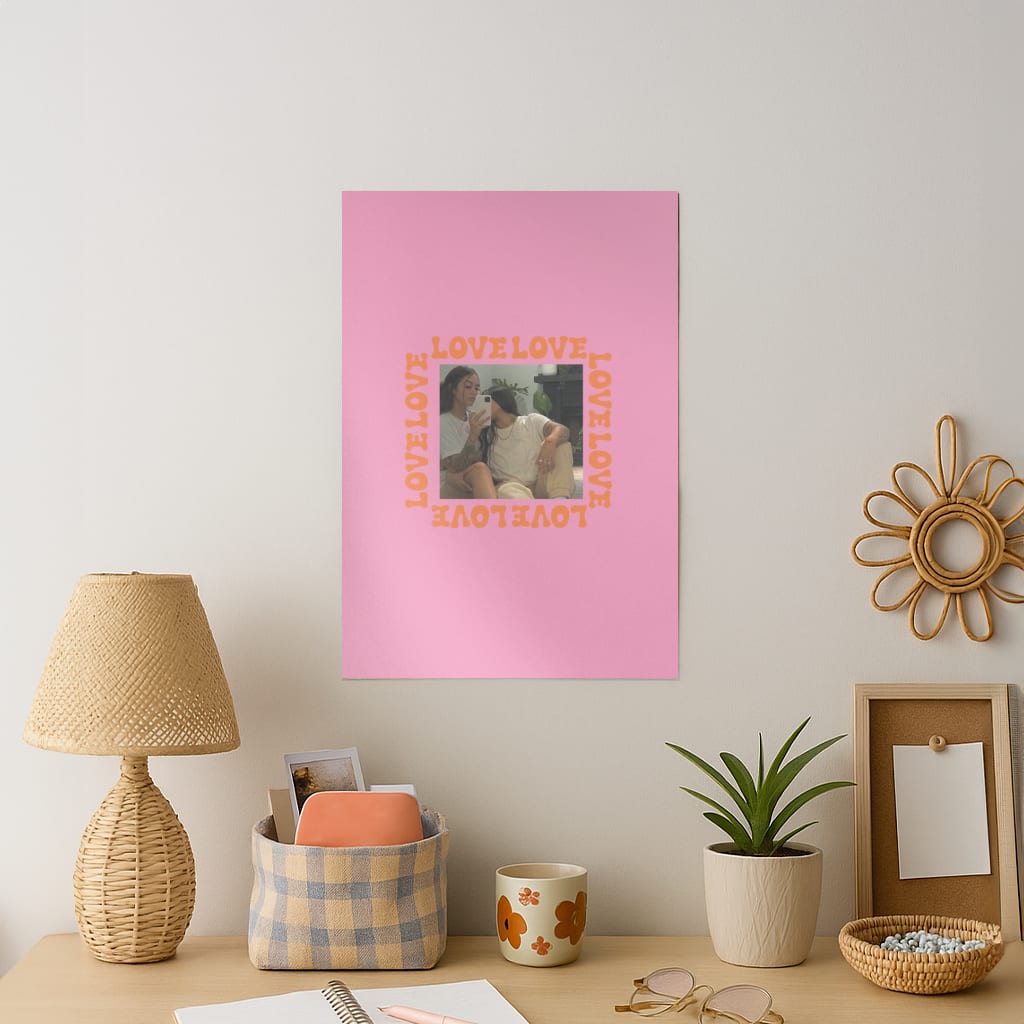 Love, Love, Love - Personalised Couples Art Print