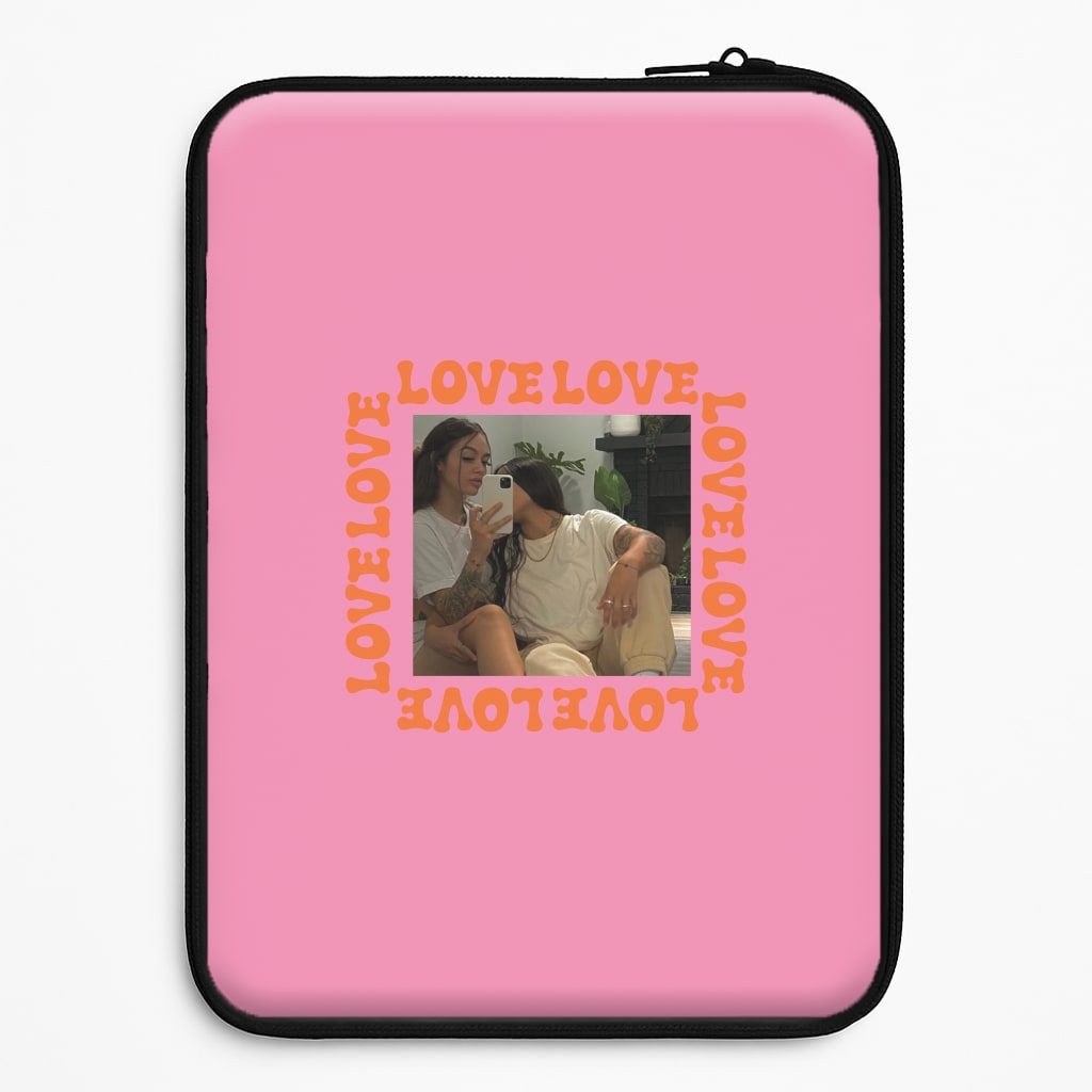 Love, Love, Love - Personalised Couples Laptop Sleeve