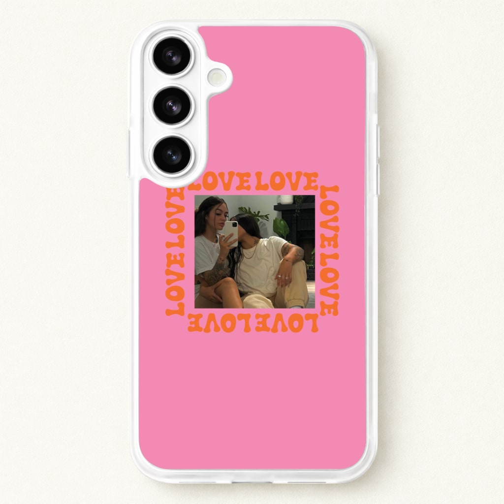 Love, Love, Love - Personalised Couples Phone Case for Galaxy S26 Plus