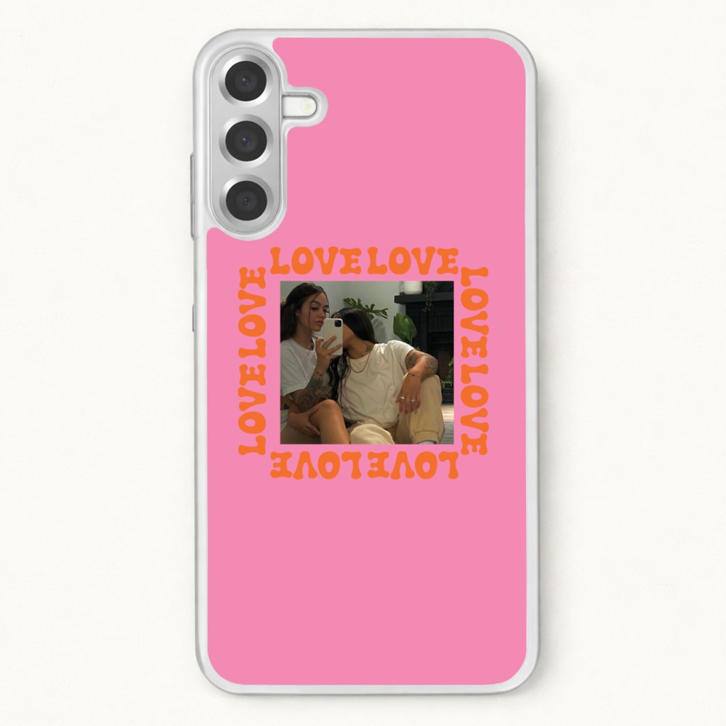 Love, Love, Love - Personalised Couples Phone Case for Galaxy A57