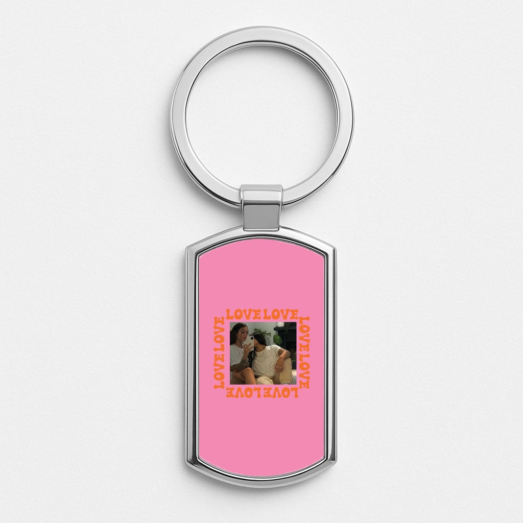 Love, Love, Love - Personalised Couples Luxury Keyring