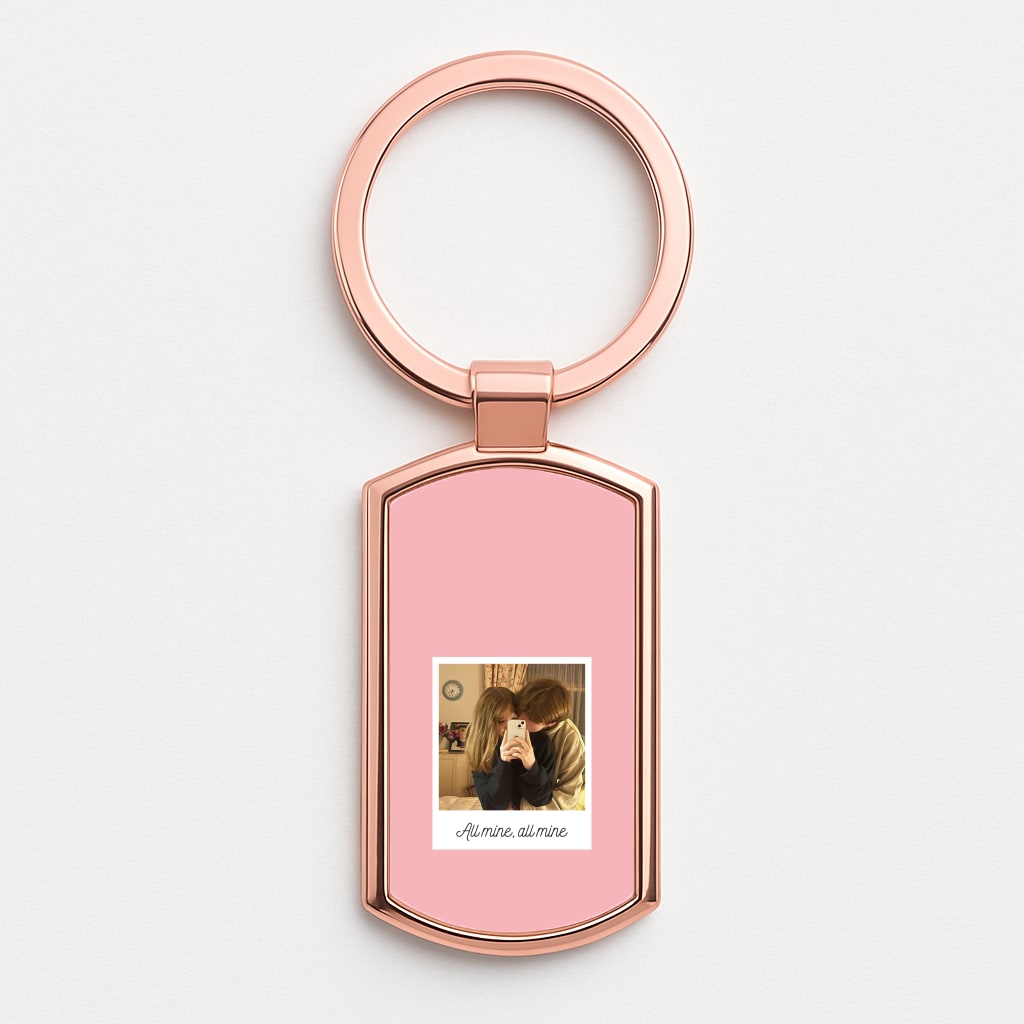 All Mine, All Mine - Personalised Couples Rose Gold Keyring