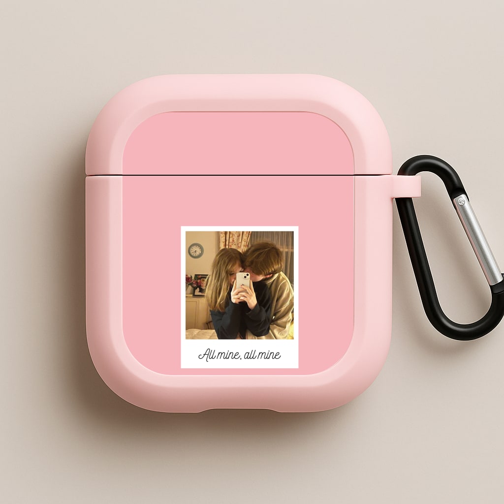 All Mine, All Mine - Personalised Couples Pink AirPods Case