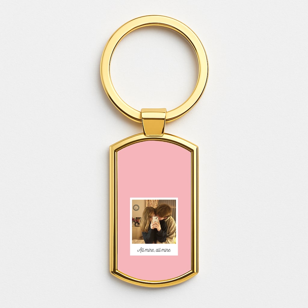 All Mine, All Mine - Personalised Couples Gold Keyring