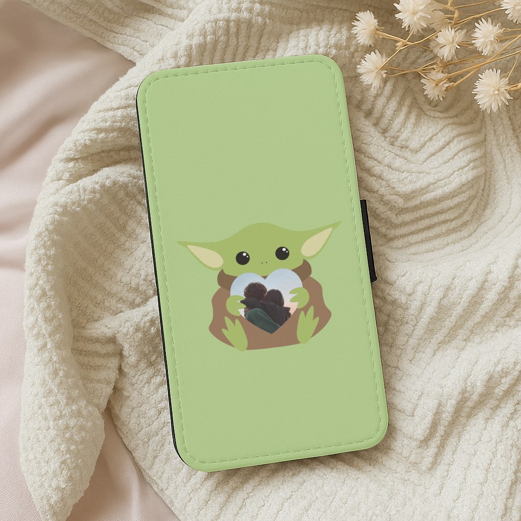 Baby Yoda - Personalised Couples Wallet Phone Case