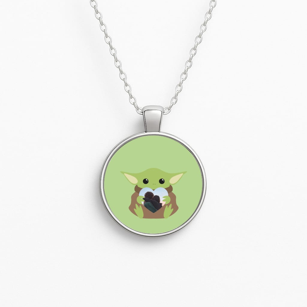 Baby Yoda - Personalised Couples Circle Necklace