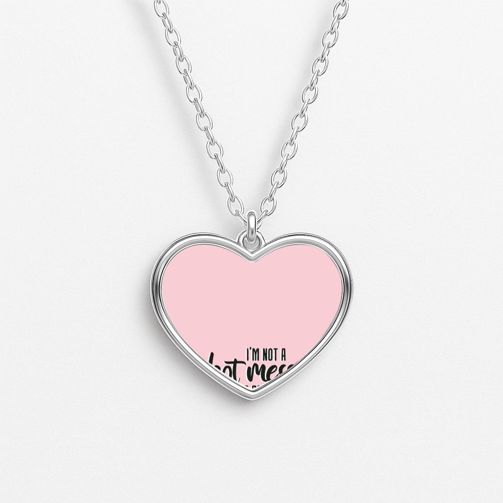 I'm A Spicy Disaster - Funny Quotes Heart Necklace