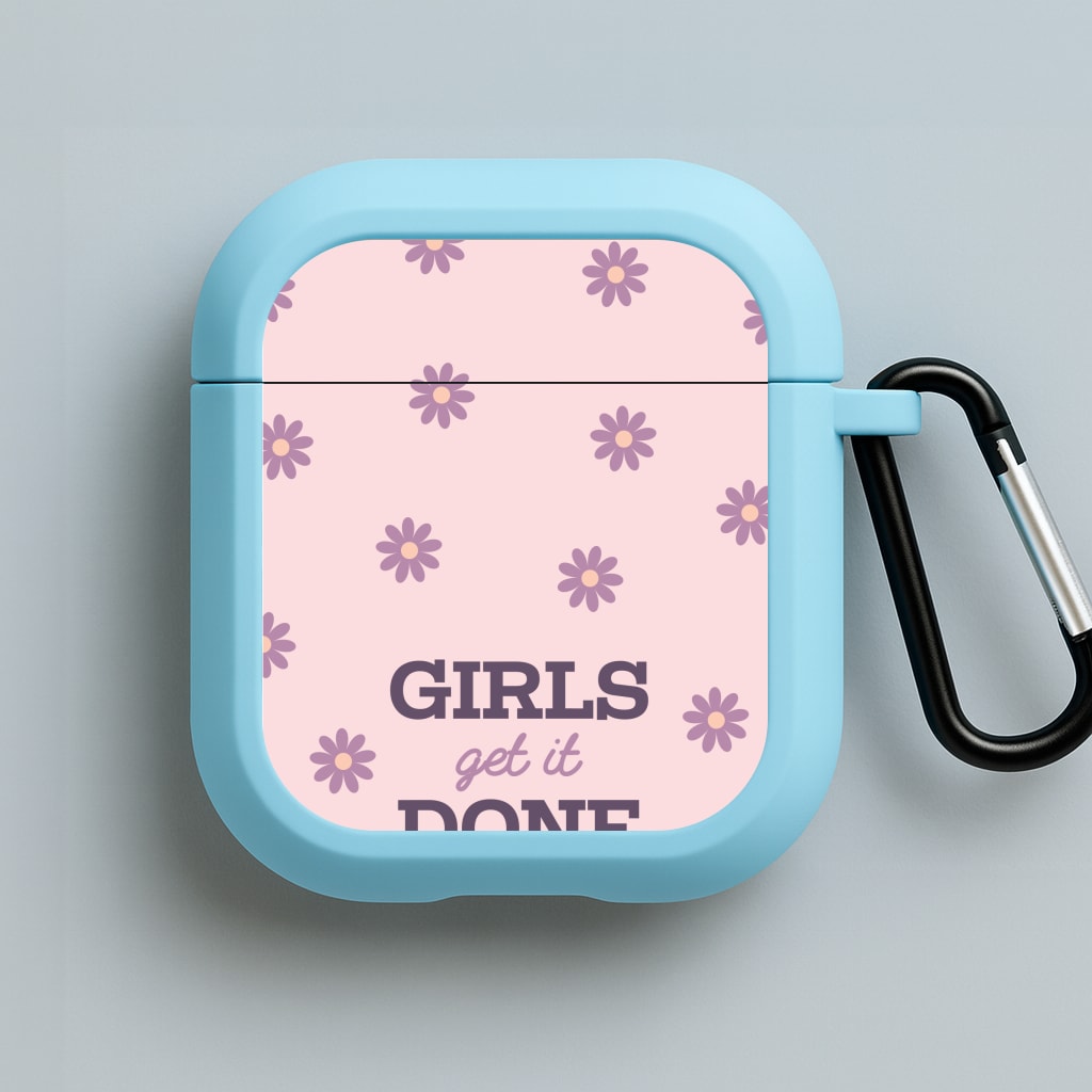 Girls Get It Done Blue AirPods Case