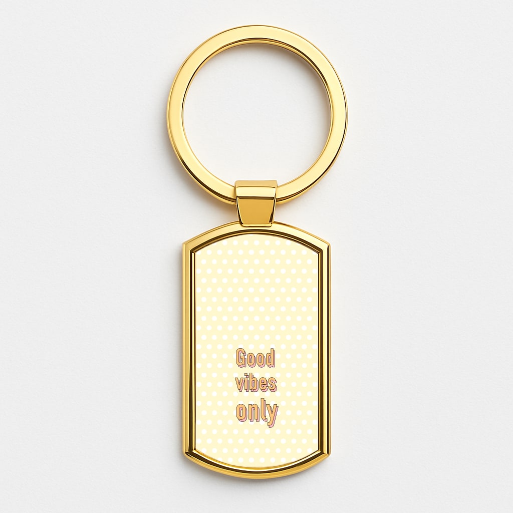 Good Vibes Only Gold Keyring