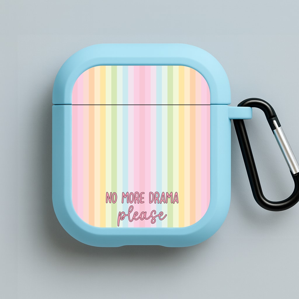 No More Drama Please Blue AirPods Case