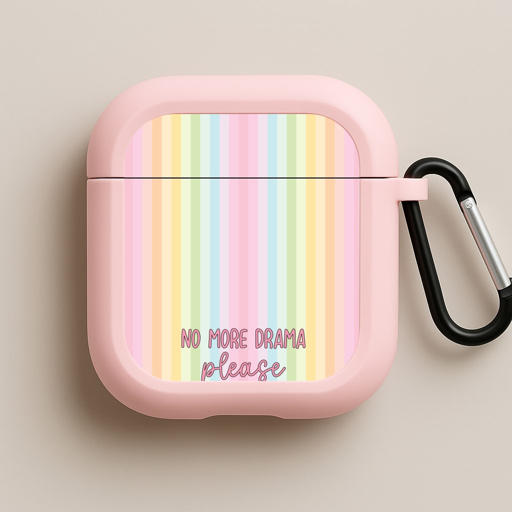 No More Drama Please Pink AirPods Case