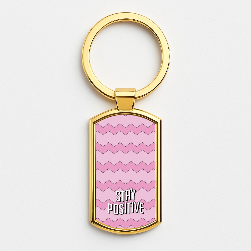 Stay Positive Gold Keyring