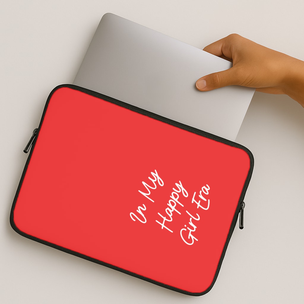 In My Happy Girl Era Red MacBook Case