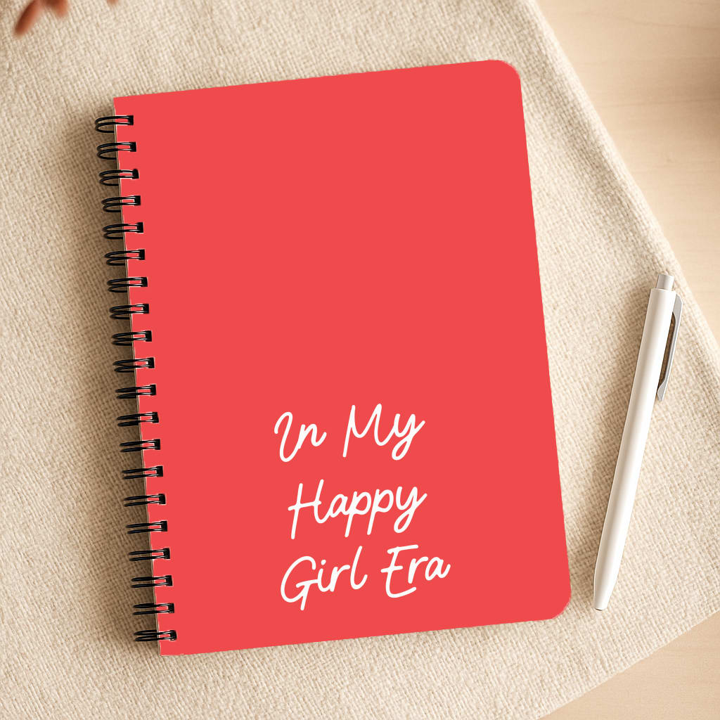 In My Happy Girl Era Red Notepad