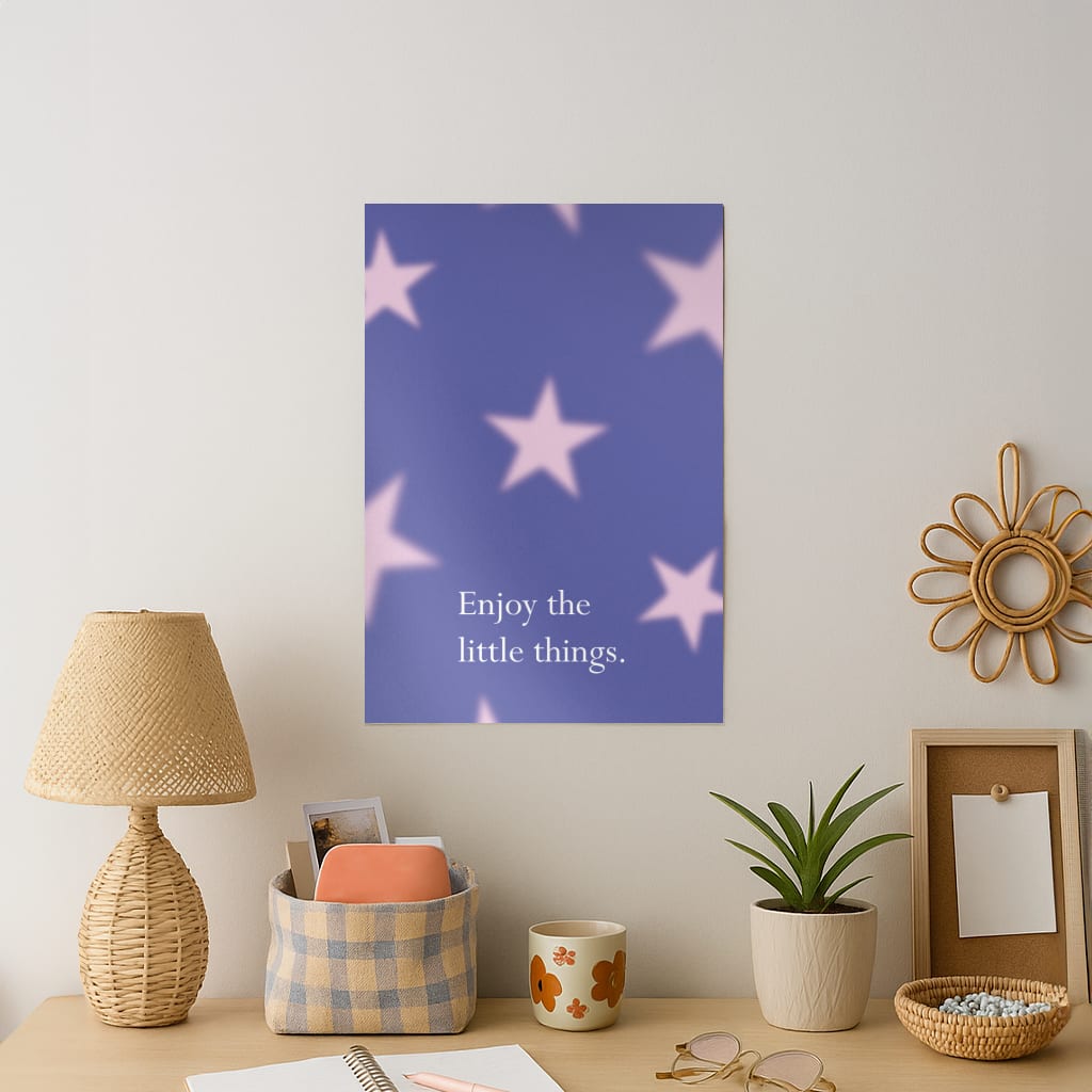 Enjoy The Little Things Dark Purple Art Print