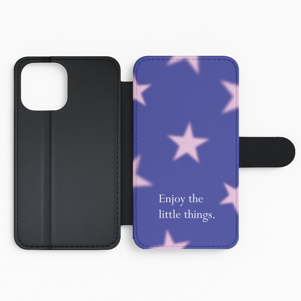 Enjoy The Little Things Dark Purple Flip Phone Case