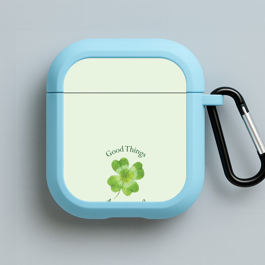 Good Things Are Coming Clover Blue AirPods Case