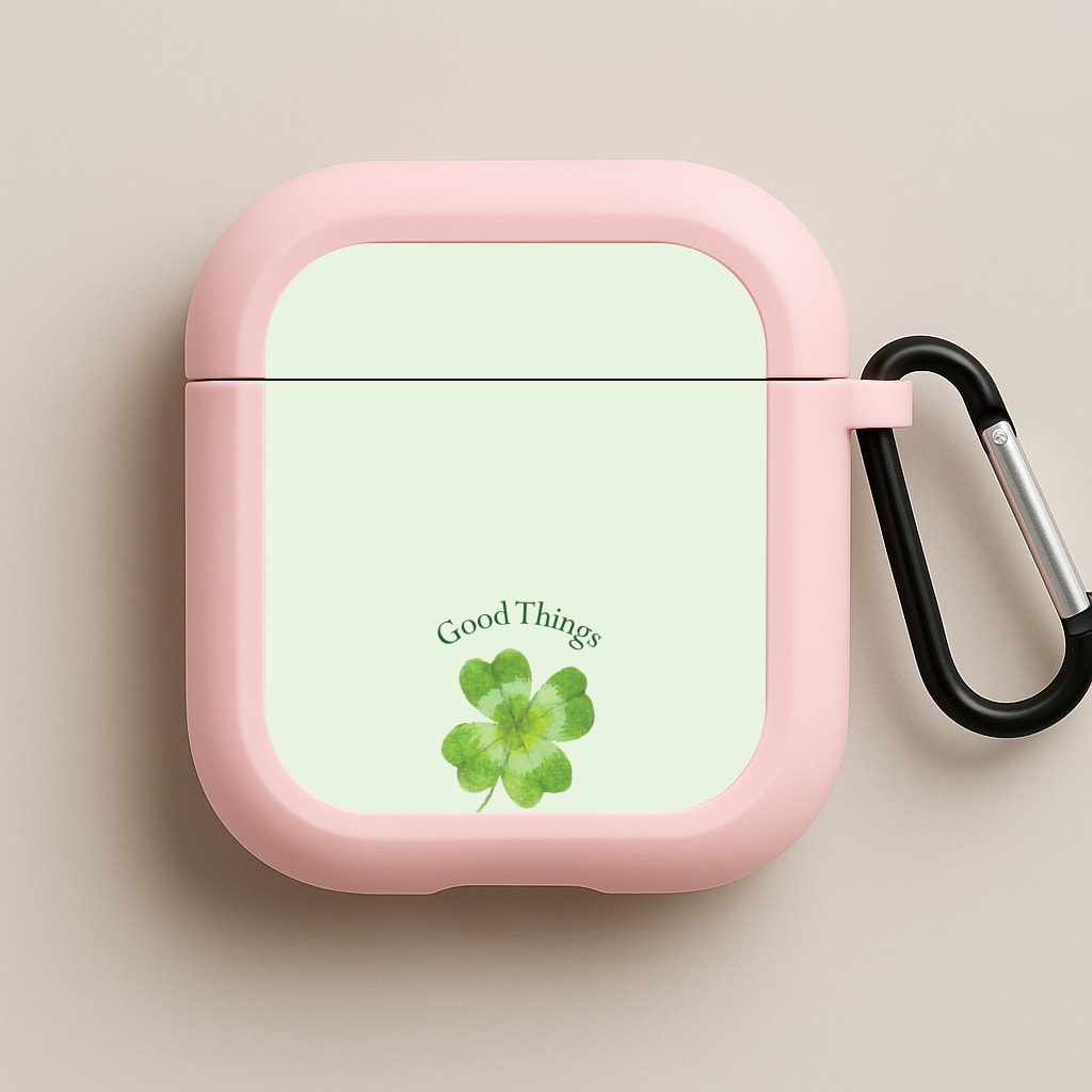 Good Things Are Coming Clover Pink AirPods Case