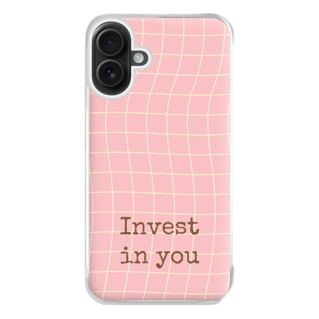 Invest In You, Baby Pink Phone Case for iPhone 16 Plus