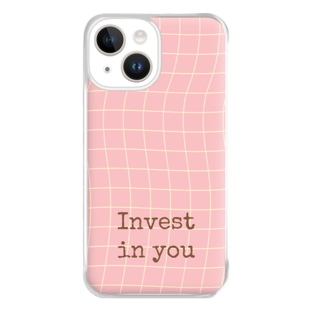 Invest In You, Baby Pink Phone Case for iPhone 14