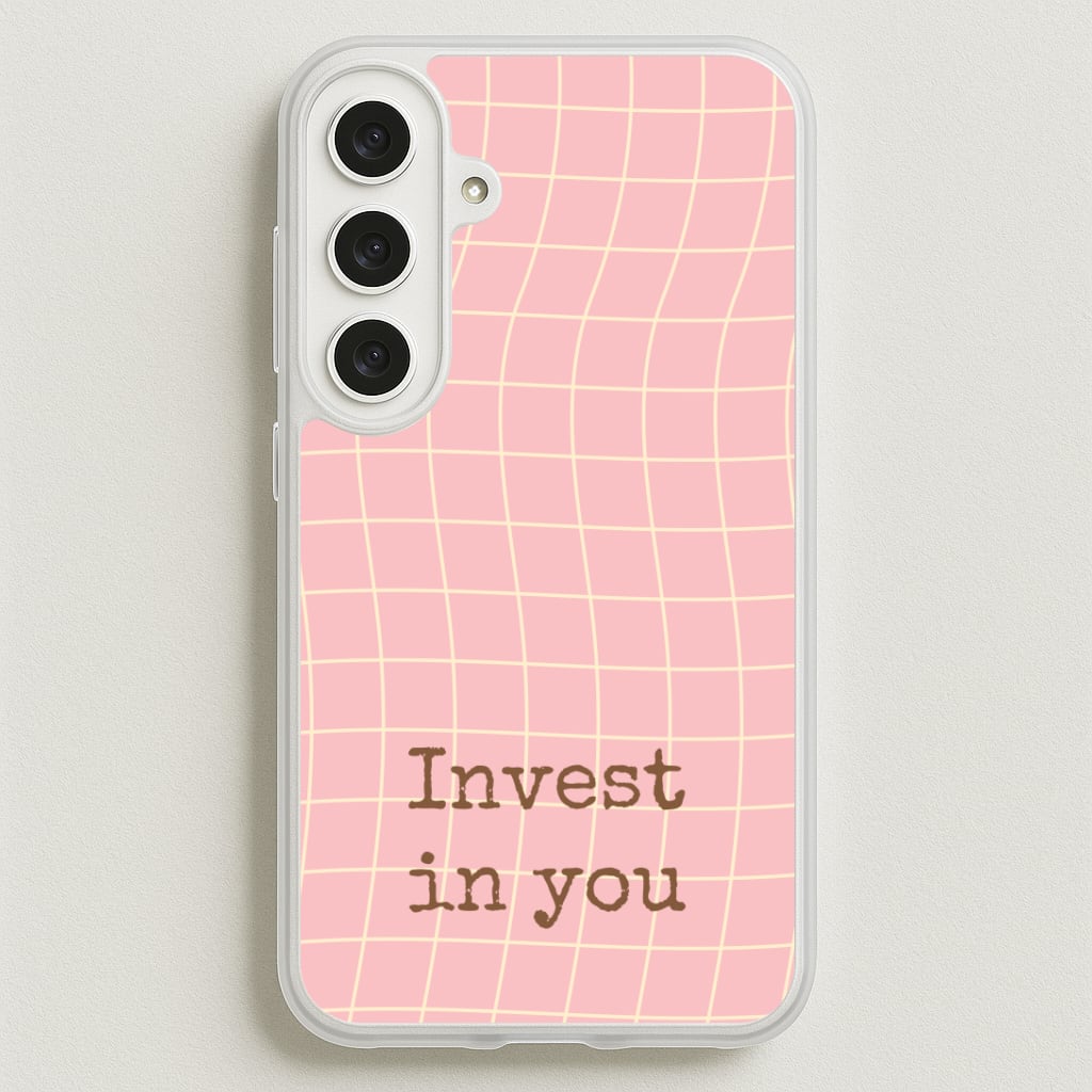 Invest In You, Baby Pink Phone Case for Galaxy S25FE