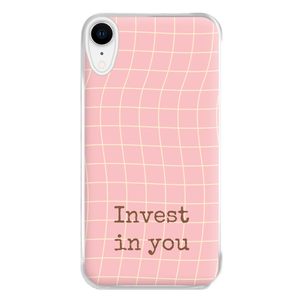 Invest In You, Baby Pink Phone Case for iPhone XR