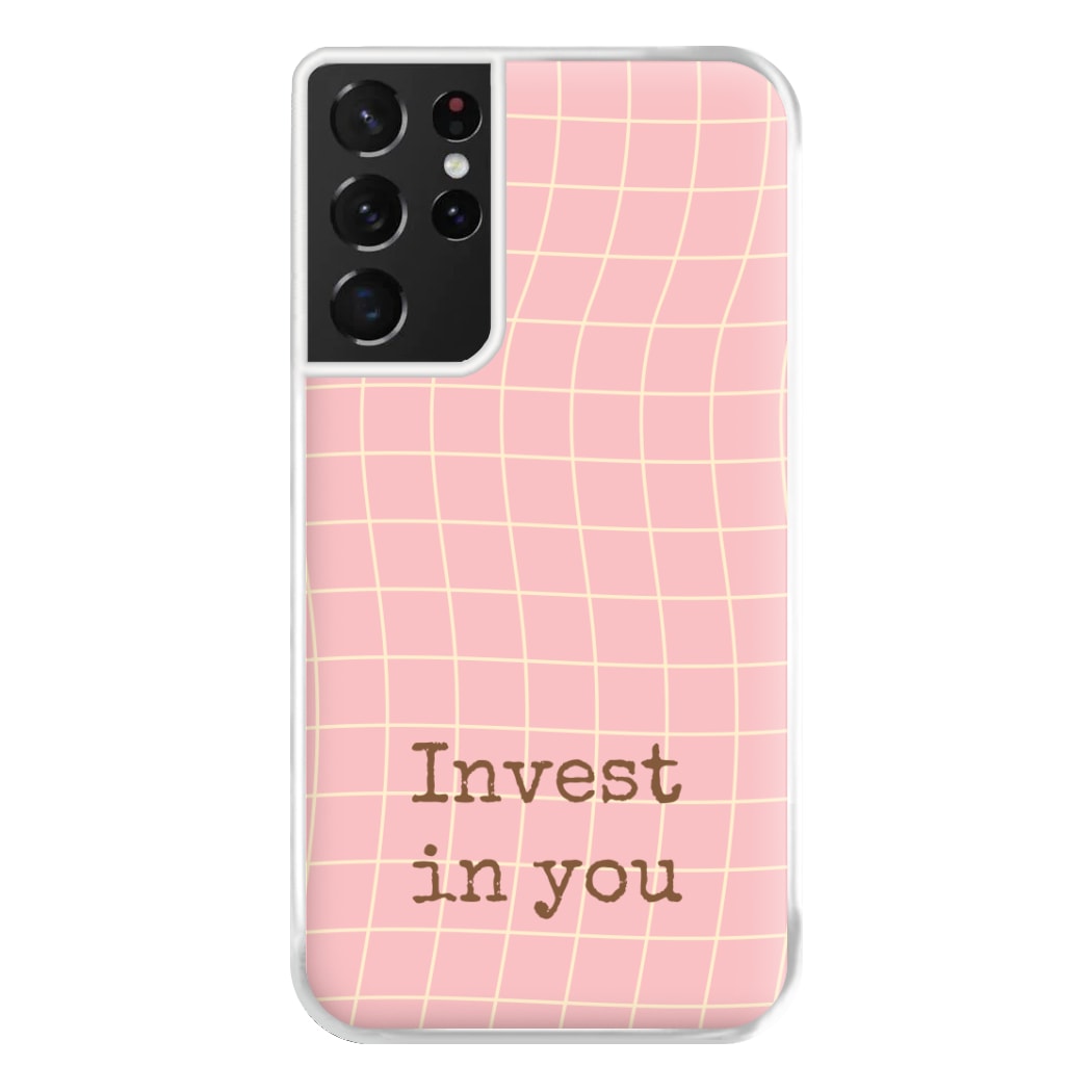 Invest In You, Baby Pink Phone Case for Galaxy S21 Ultra