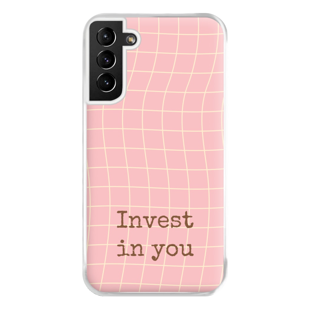 Invest In You, Baby Pink Phone Case for Galaxy S21 Plus