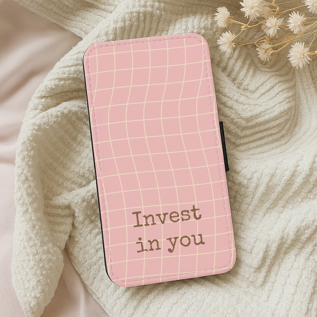 Invest In You, Baby Pink Wallet Phone Case
