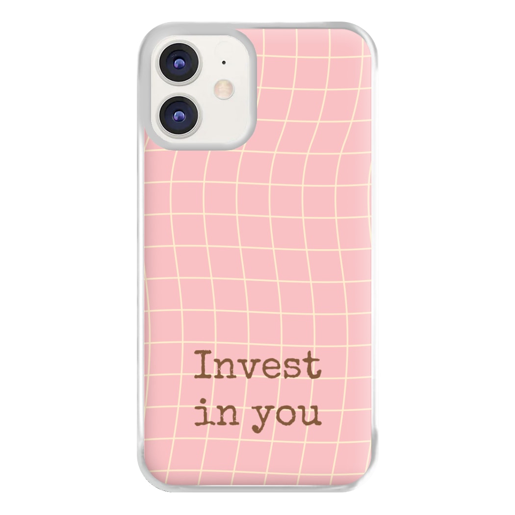 Invest In You, Baby Pink Phone Case for iPhone 12 / 12 Pro