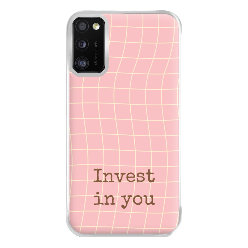 Invest In You, Baby Pink Phone Case for Galaxy A41