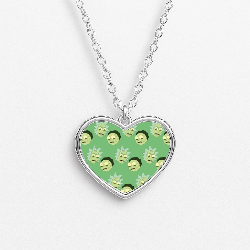 R&M Pattern Heart Necklace