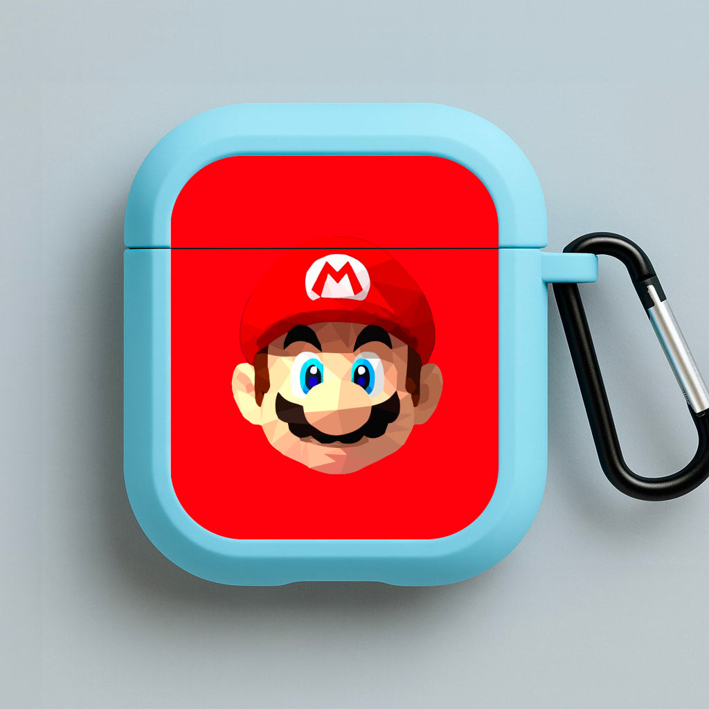 Mario Face - Mario Blue AirPods Case