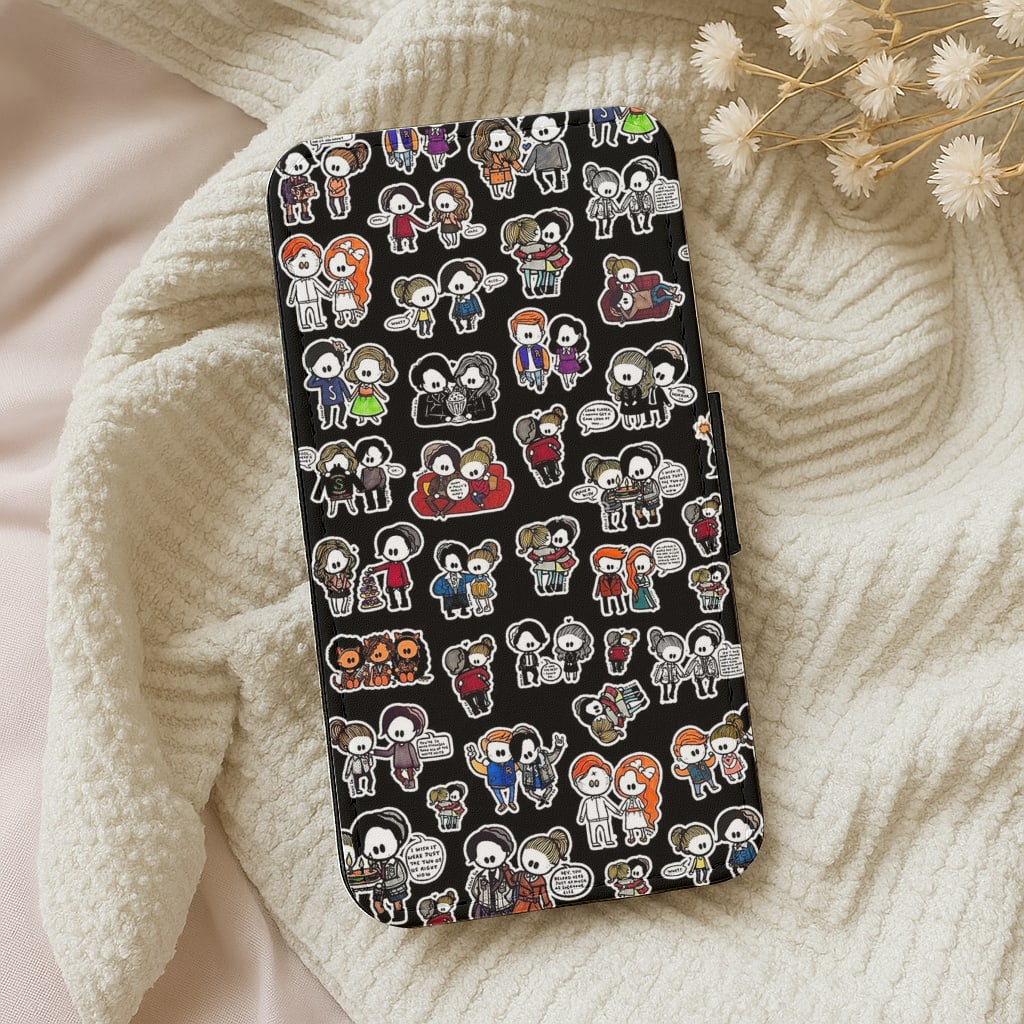 Riverdale Dolls Pattern Flip Wallet Phone Case