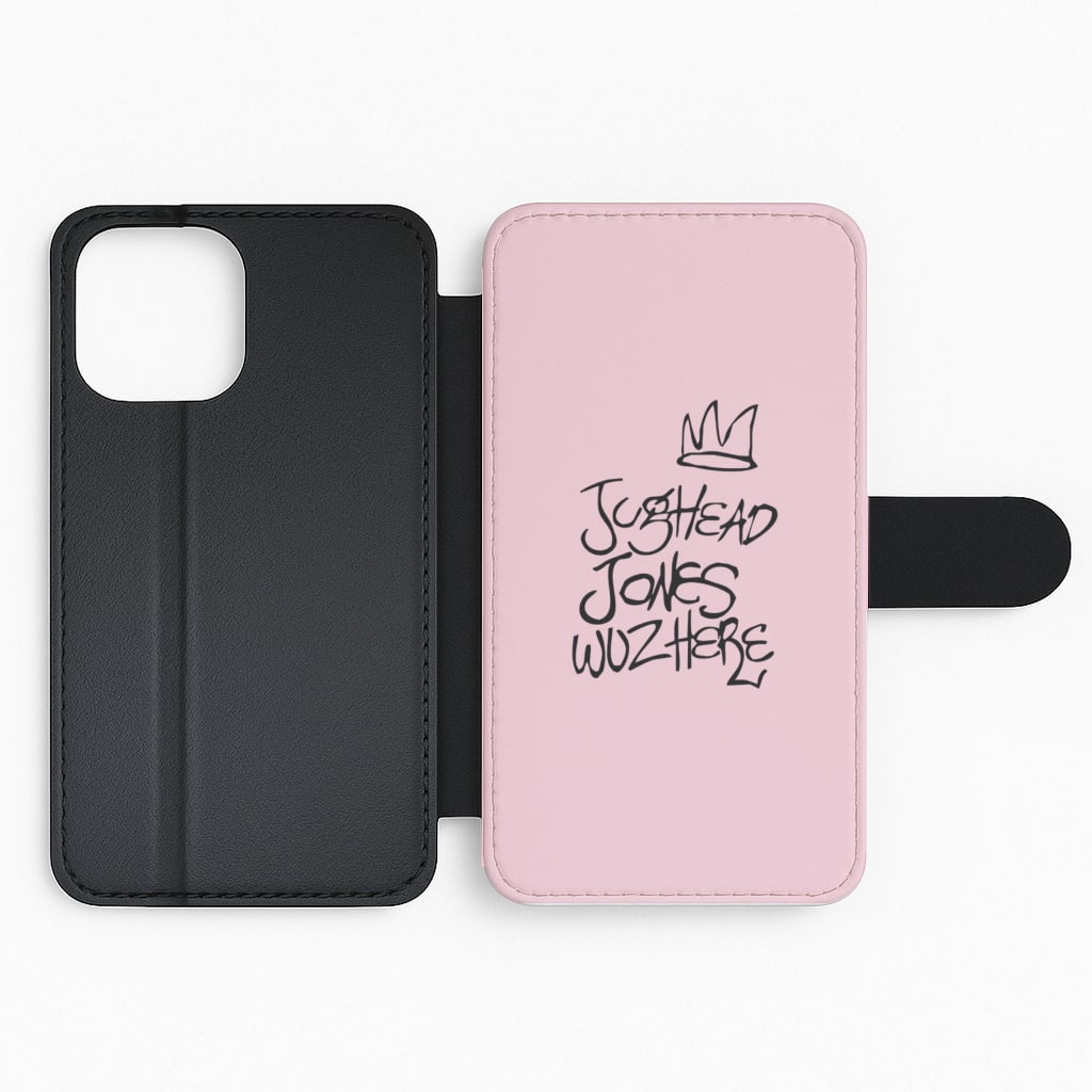 Jughead Jones Woz Here - Pink Riverdale Flip Phone Case