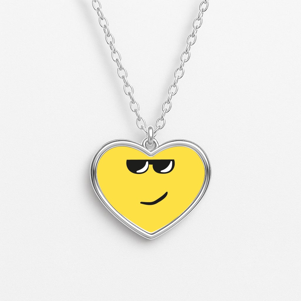 Yellow Face Shades Heart Necklace