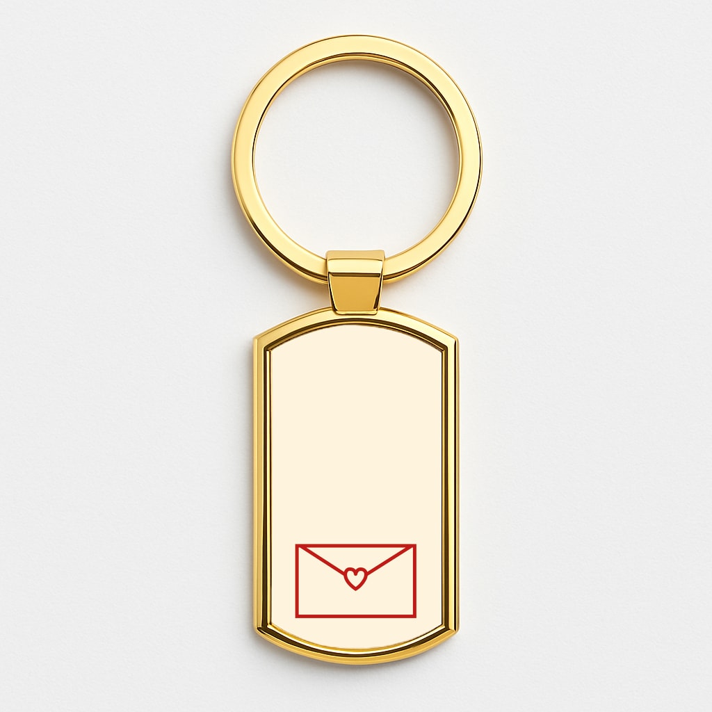 Love Email Gold Keyring