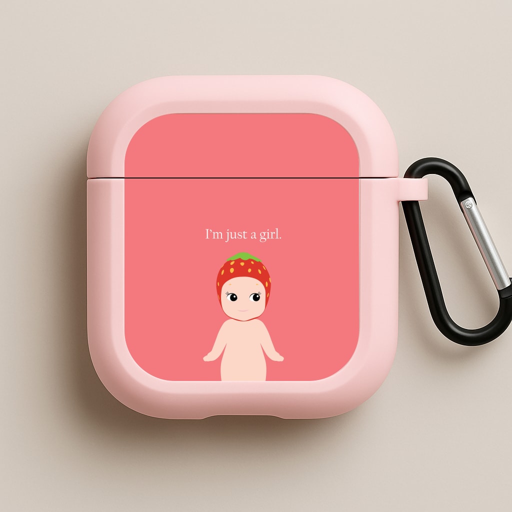 I'm Just A Girl Pink AirPods Case