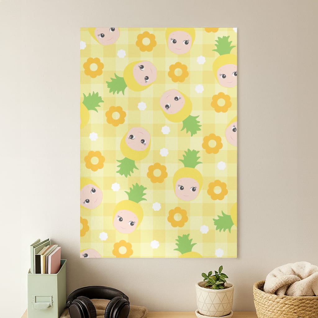 Pineapple Angel Pattern Poster