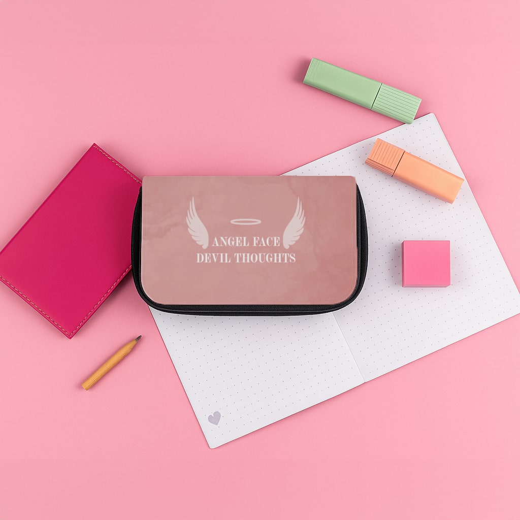 Angel Face Devil Thoughts Pencil Case