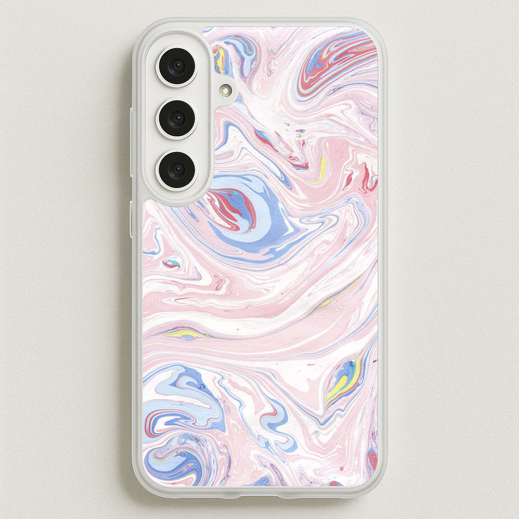 Pink Marble Swirl Phone Case for Galaxy S25FE