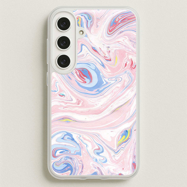 Pink Marble Swirl Phone Case for Galaxy S25FE
