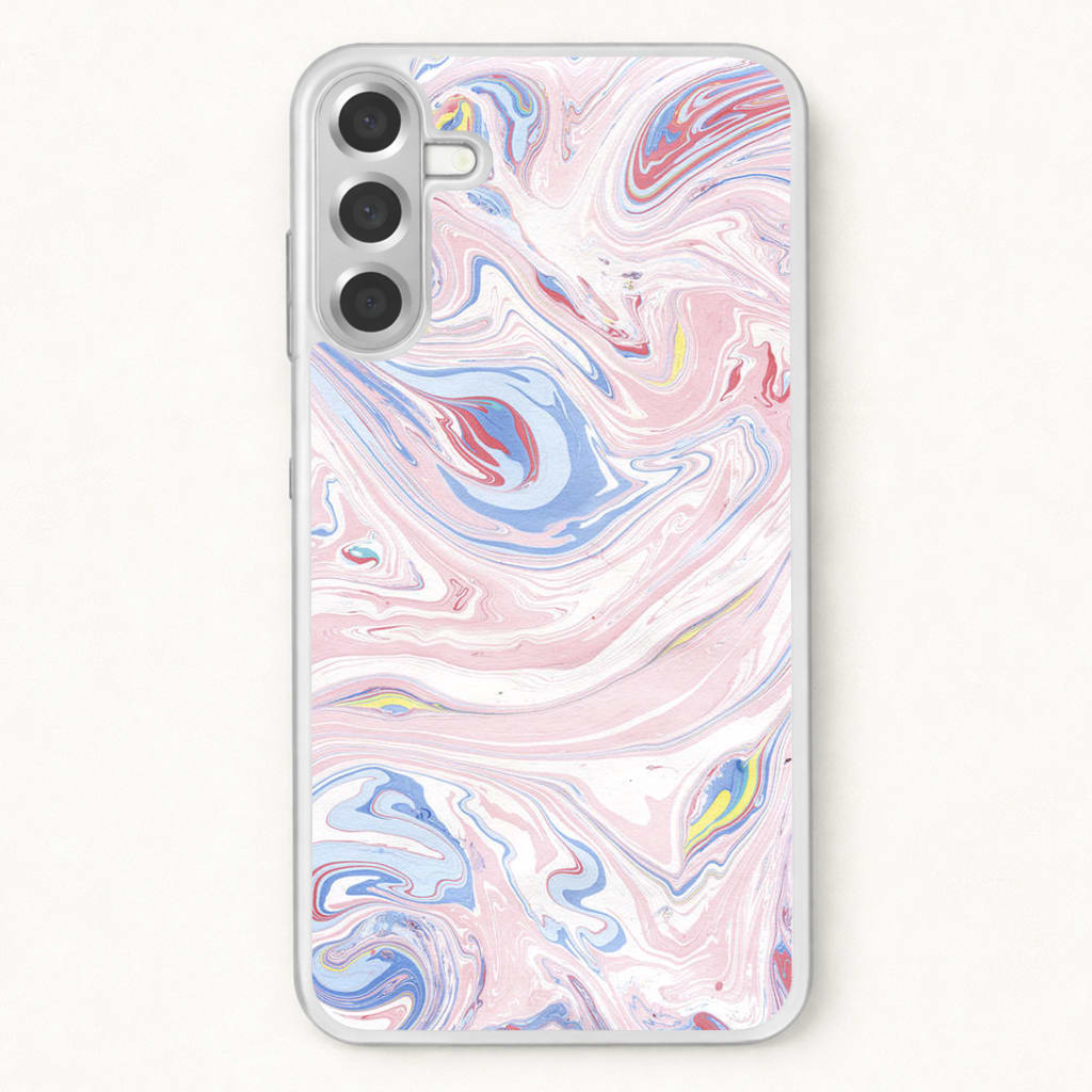 Pink Marble Swirl Phone Case for Galaxy A17