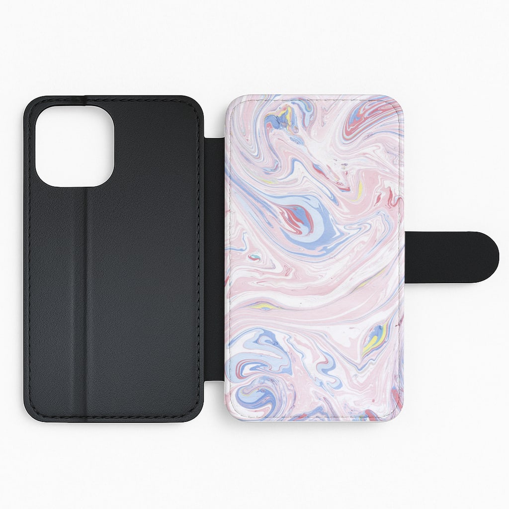 Pink Marble Swirl Flip Phone Case