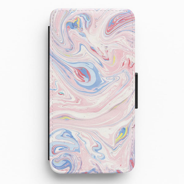 Pink Marble Swirl Flip / Wallet Phone Case