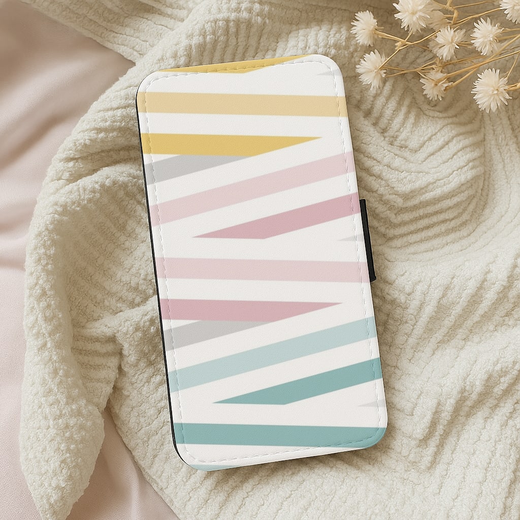 Colourful Zig Zags Wallet Phone Case