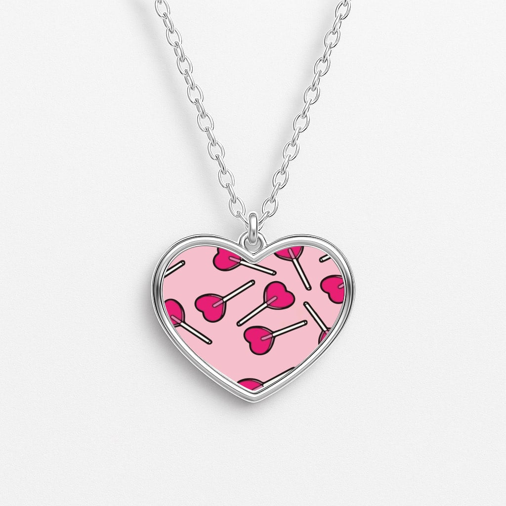 Cherry Heart Lollipops Heart Necklace