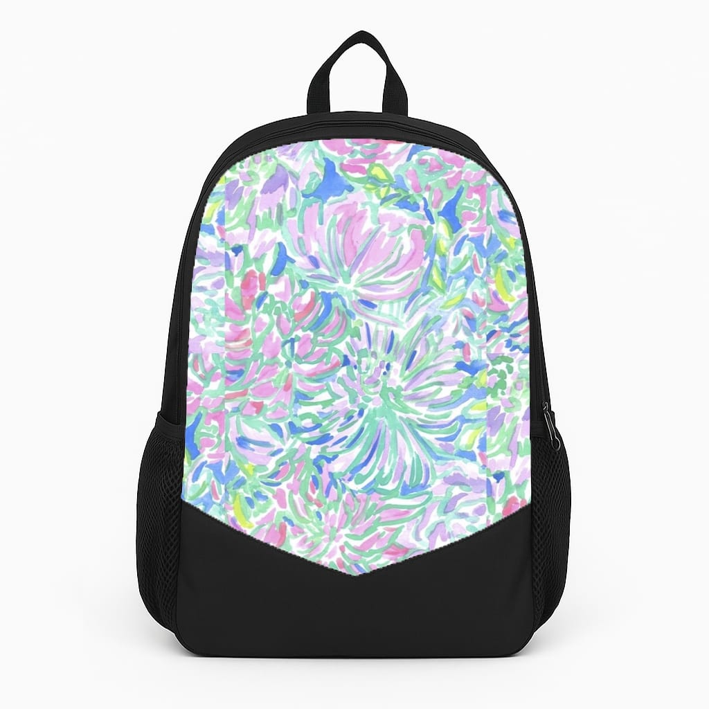 Colourful Floral Painting Large Backpack