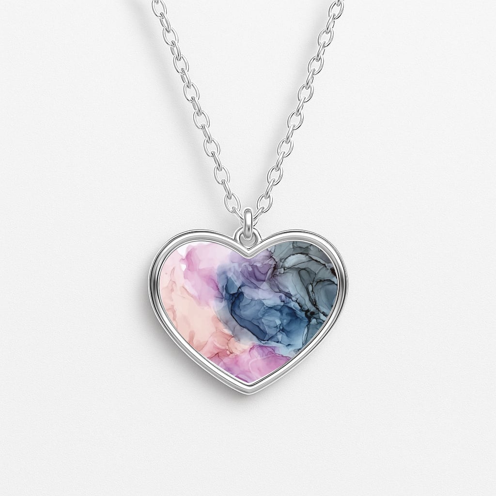 Colourful Eclipse Heart Necklace