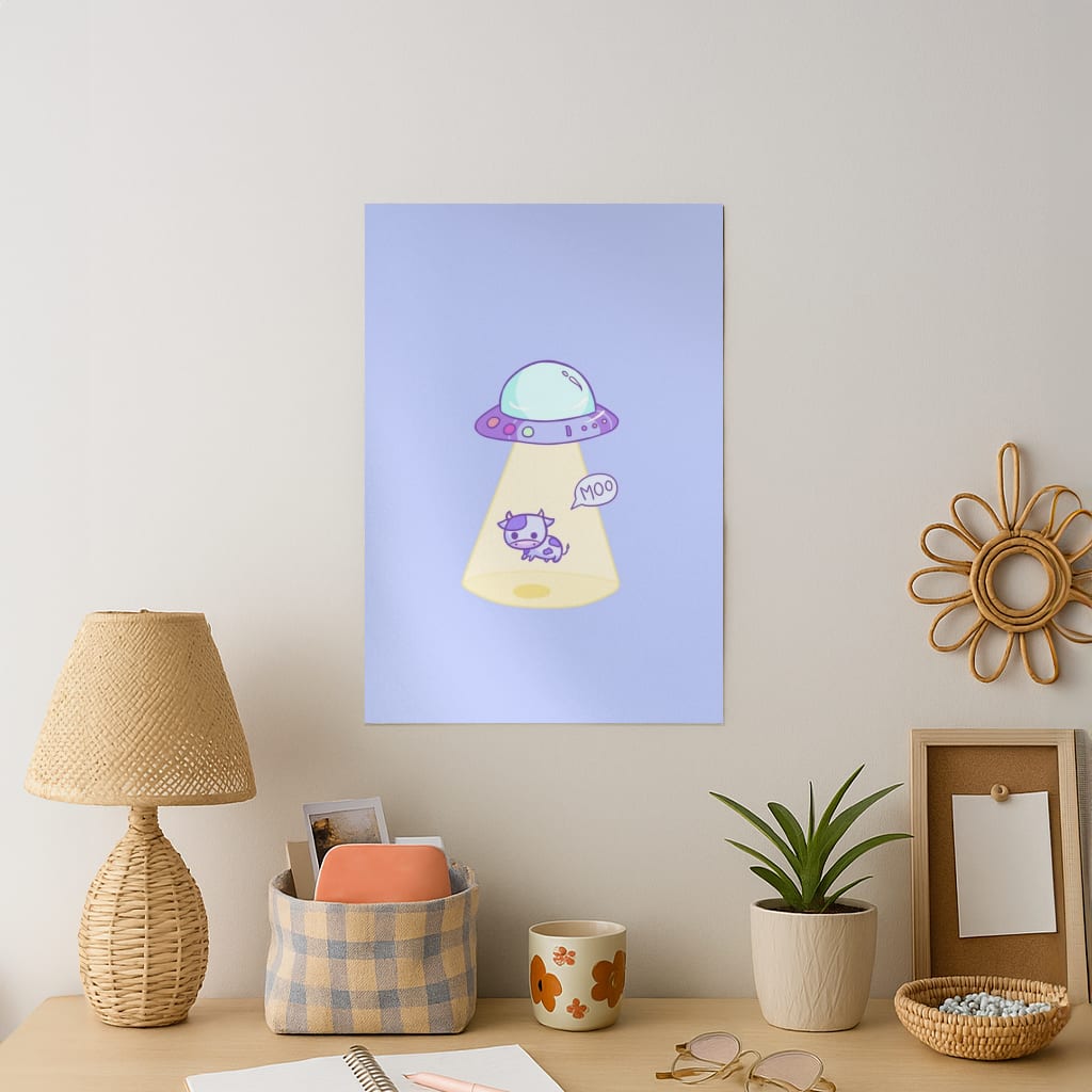 Cow Abduction Art Print